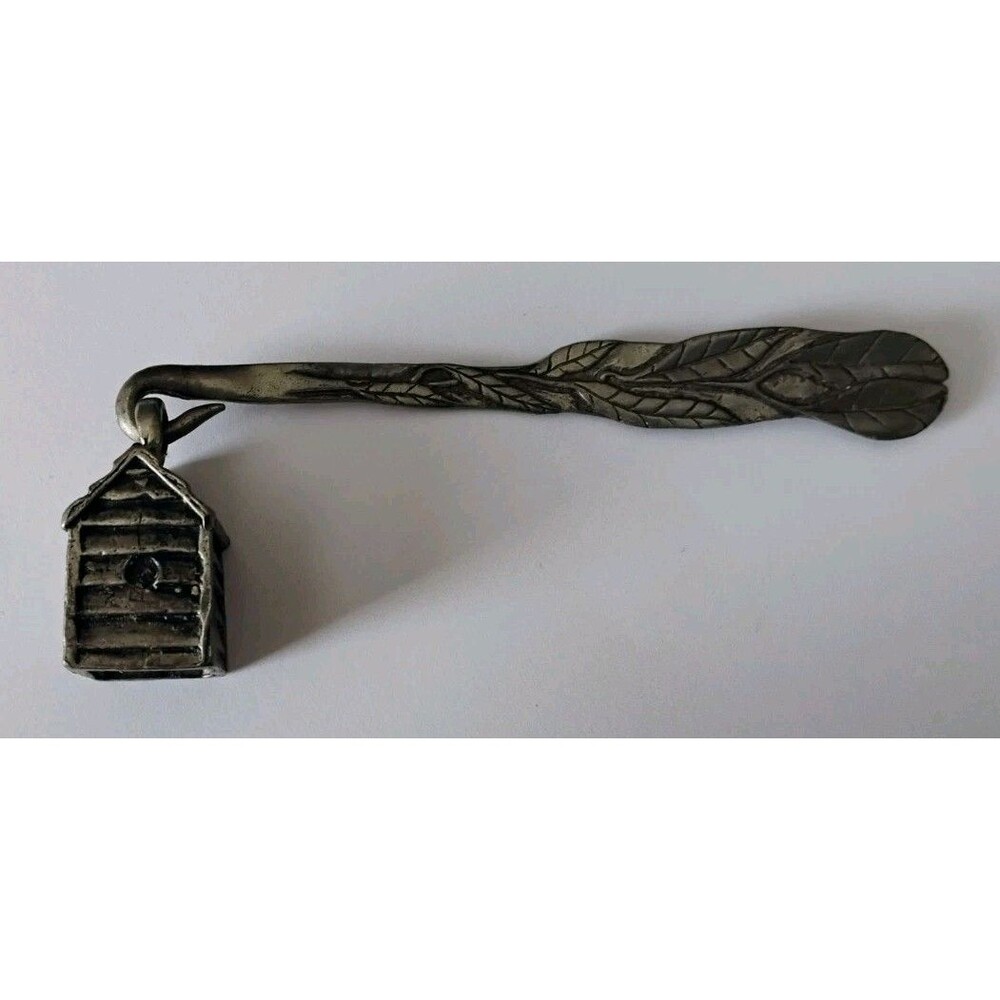 Vintage 1994 Barker Shuman Pewter House Log Cabin Candle Snuffer 4.25" USA